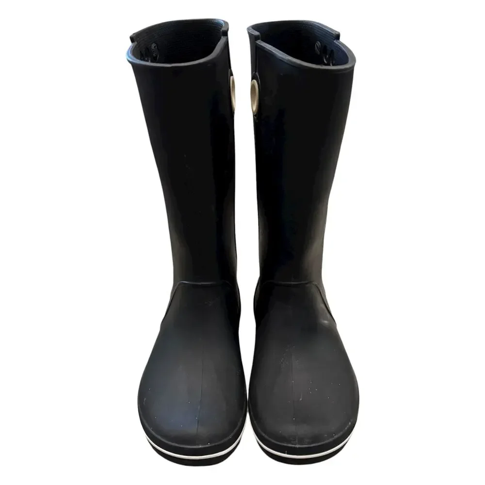 Crocs Crocband Jaunt Tall Black Rain Boots Waterproof Women’s W8